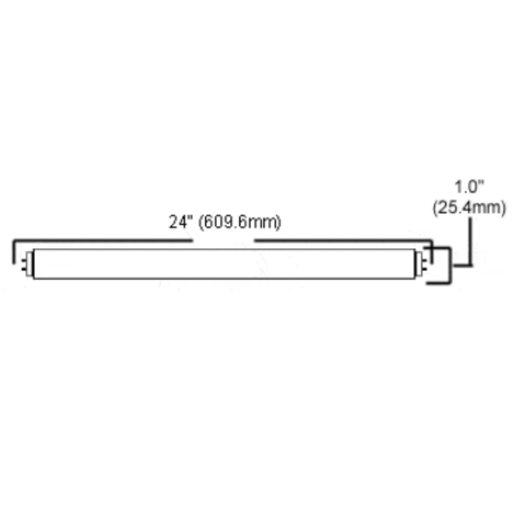24 Inch T8 Fluorescent Tube Light Bulb 17W 3000K Soft White G13 Bi-Pin Base Pack of 10 C12234