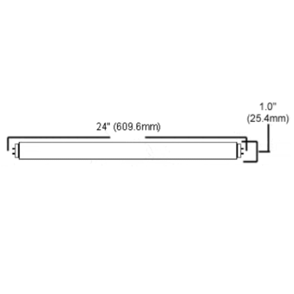 24 Inch T8 Fluorescent Tube Light Bulb 17W 3000K Soft White G13 Bi-Pin Base Pack of 10 C12234
