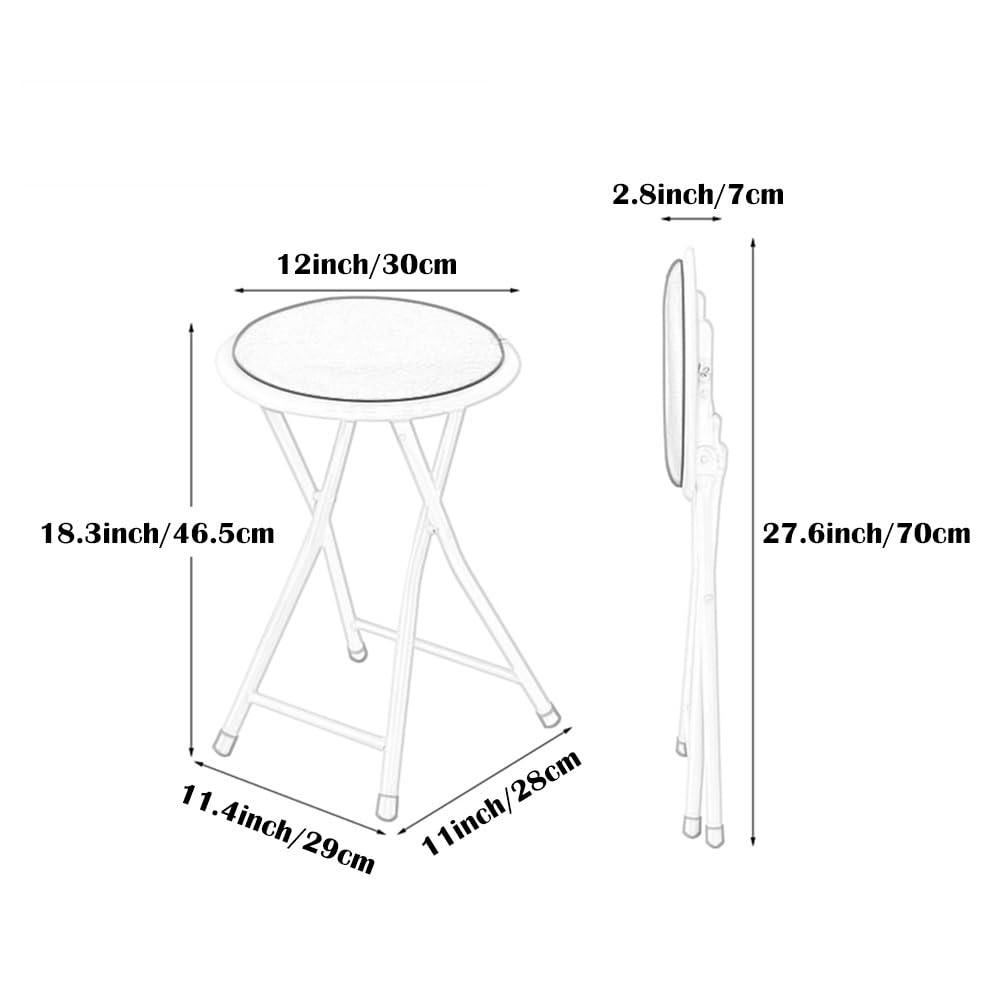 Portable Black Folding Bar Stool 18 Inch U294831