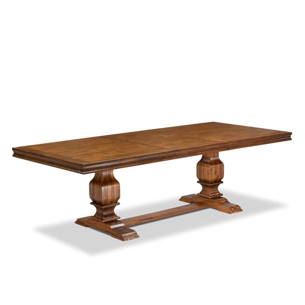 9-Piece Acacia Wood Dining Table Set with Faux Leather Chairs P522970