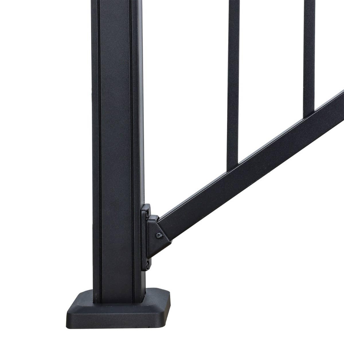 Black Aluminum Deck Stair Railing Kit, 6-Ft x 36-in X662417