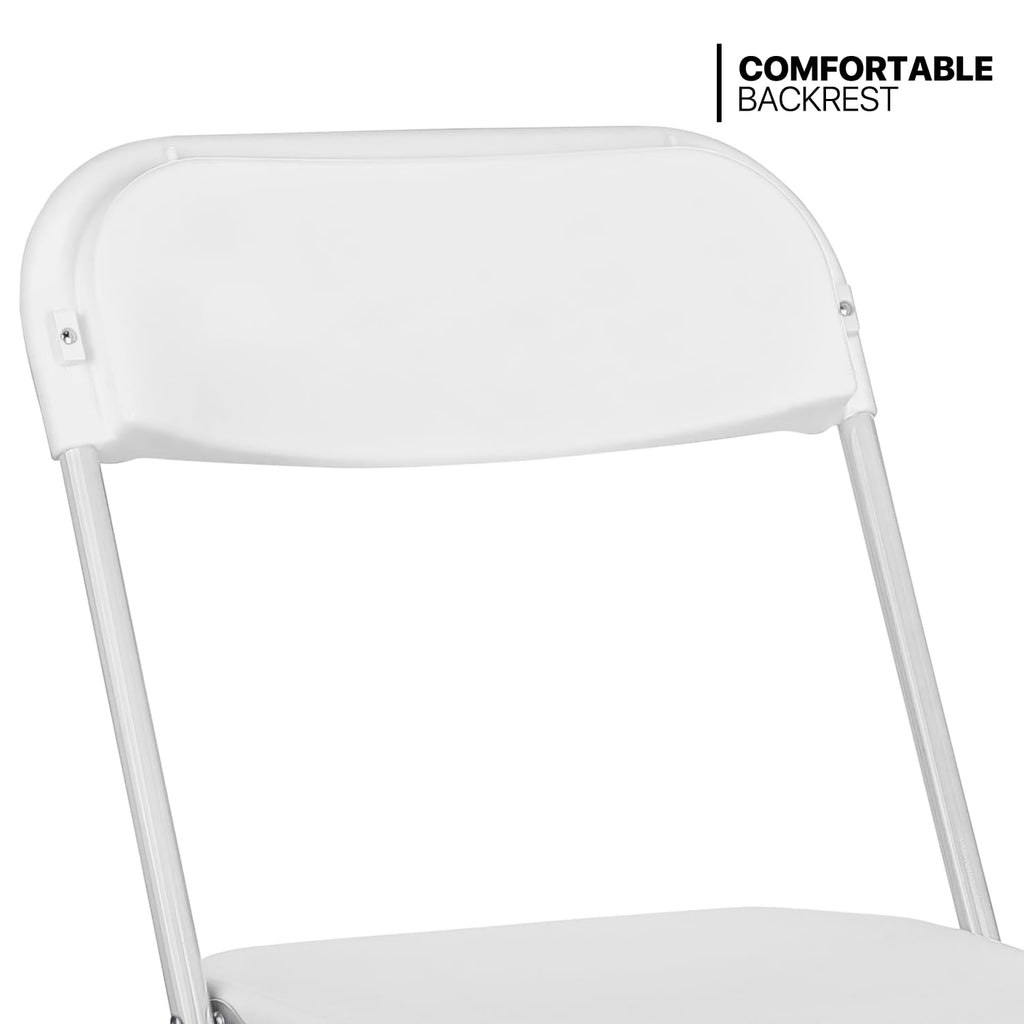 White Set of 10 Stackable Plastic Folding Chairs A73346