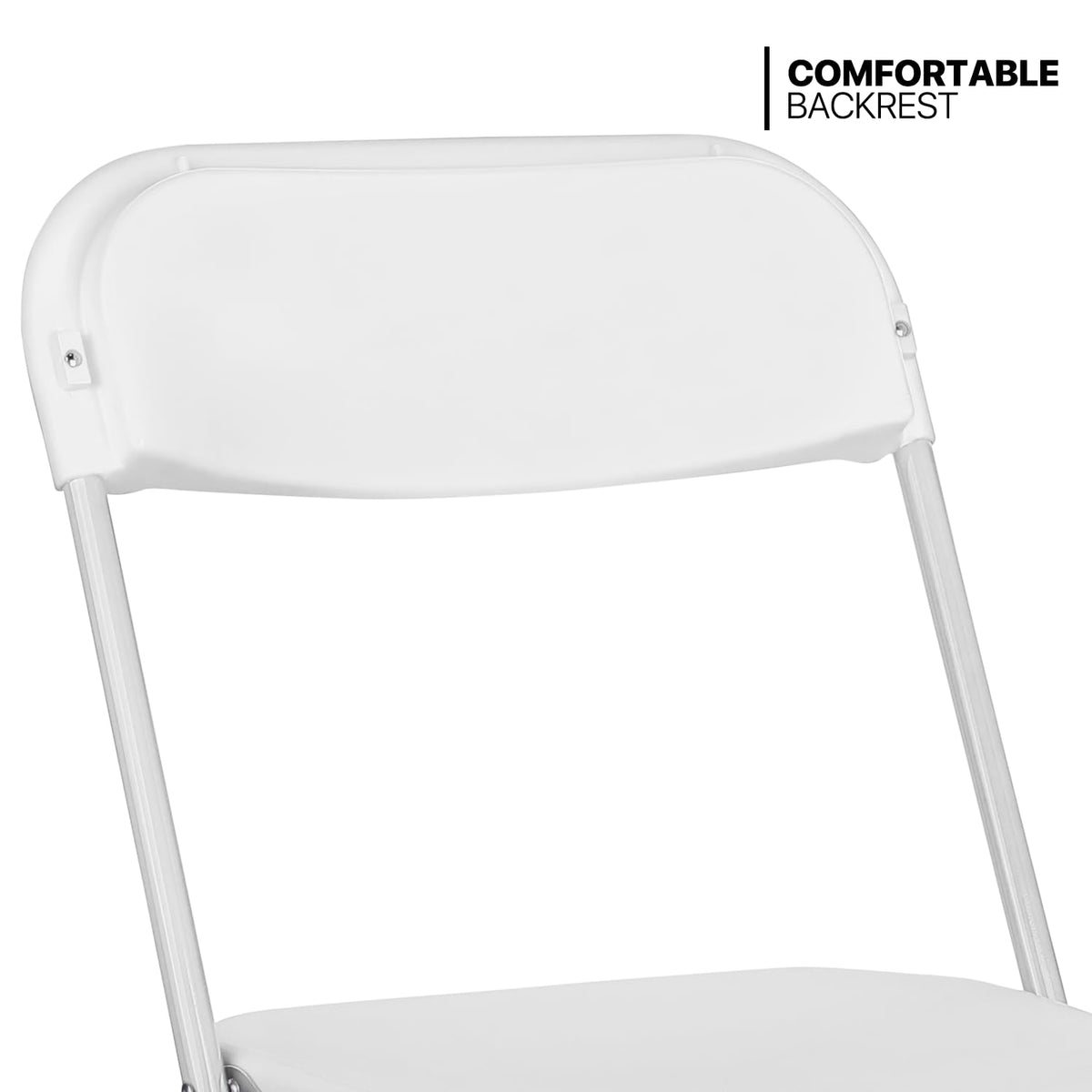 White Set of 10 Stackable Plastic Folding Chairs A73346