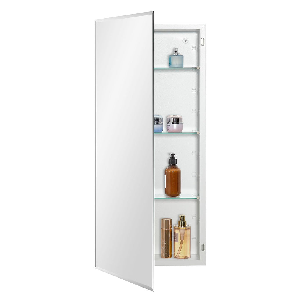 Bathroom Medicine Cabinet with Beveled Edge Mirrored Door 16 x 36 inch O753706