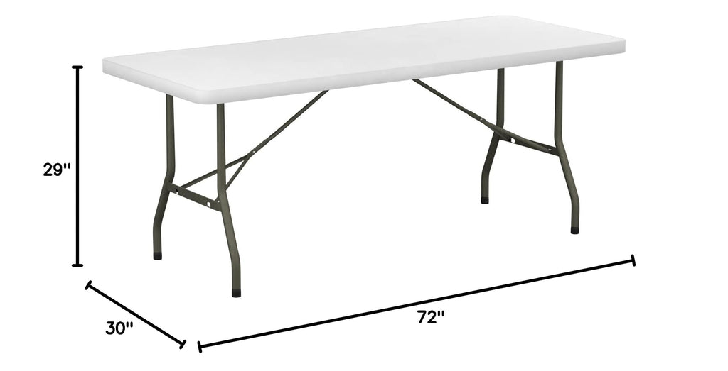 6 ft White Plastic Folding Table 30" x 72" O737720