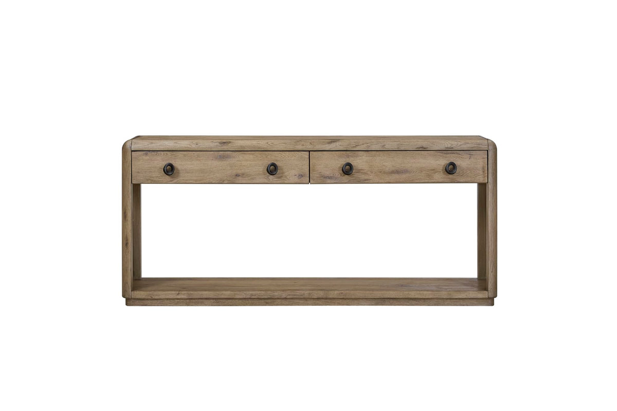Oak Console Table with Drawers and Storage B521