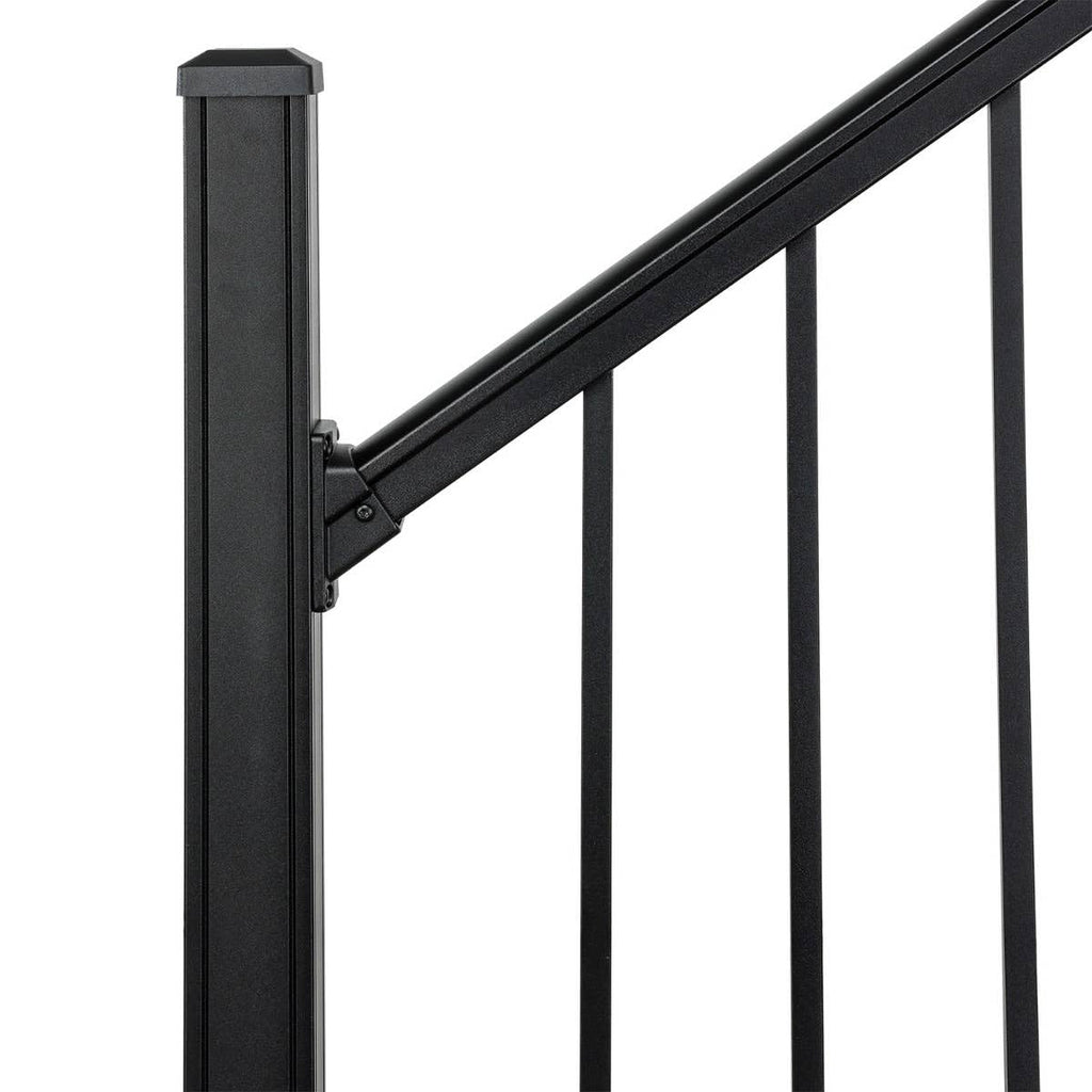 Black Aluminum Deck Stair Railing Kit, 6-Ft x 36-in X662417