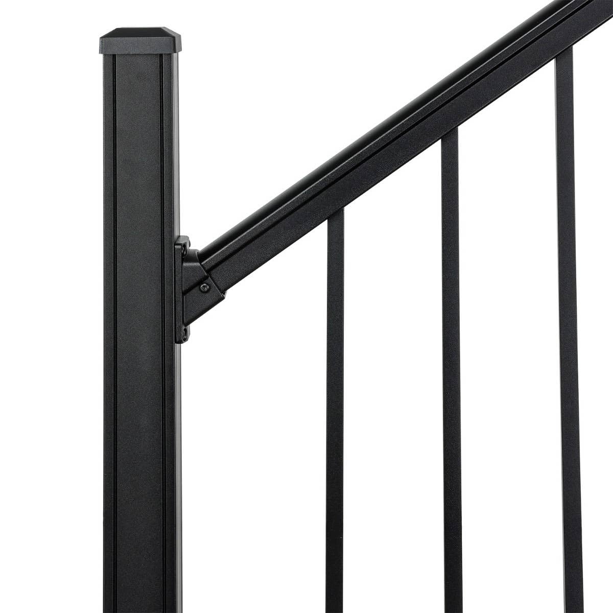 Black Aluminum Deck Stair Railing Kit, 6-Ft x 36-in X662417