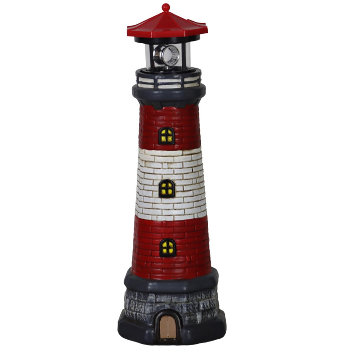 Solar Lighthouse with Rotating LED Lights Waterproof Lighthouse Statue G796