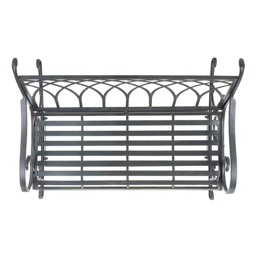 Black Wrought Iron Outdoor Rocking Bench X518