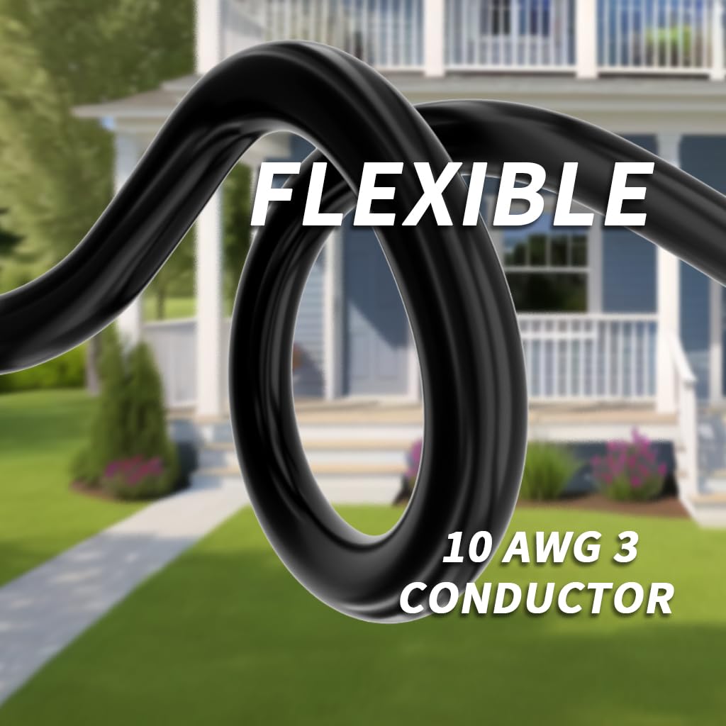 100ft 10 Gauge Waterproof Outdoor Extension Cord Black D921