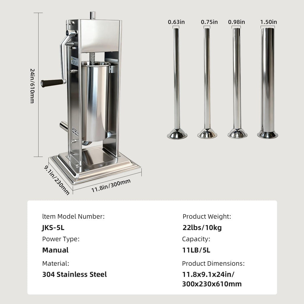 11LBS/5L Vertical Sausage Stuffer F604