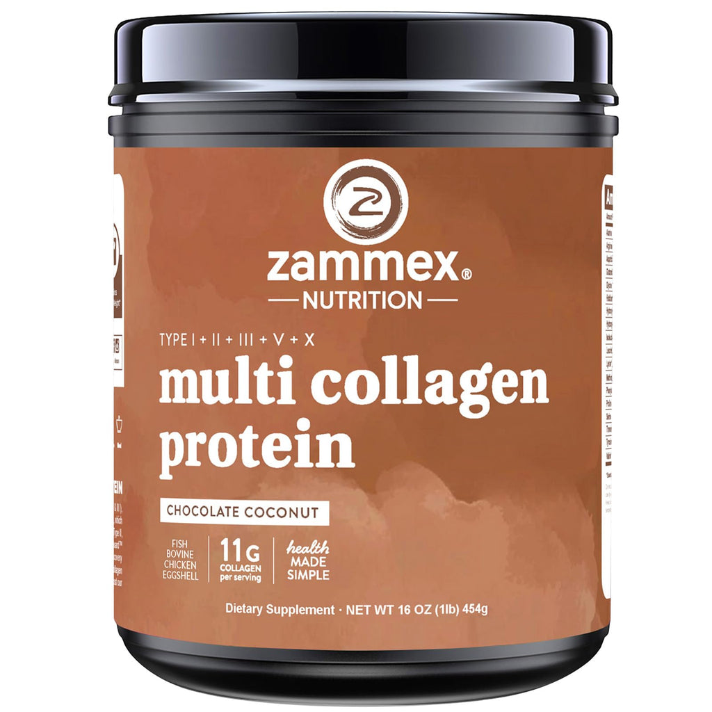 Multi Collagen Peptides Protein Powder, Chocolate, 1LB F248