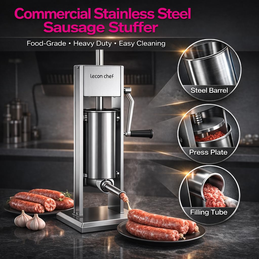 Manual Sausage Stuffer 11lbs/5L Vertical 4 Tubes A84725