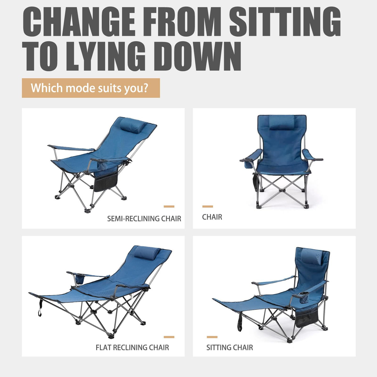 Zero Gravity Reclining Folding Chair with Footrest Cup Holder W266