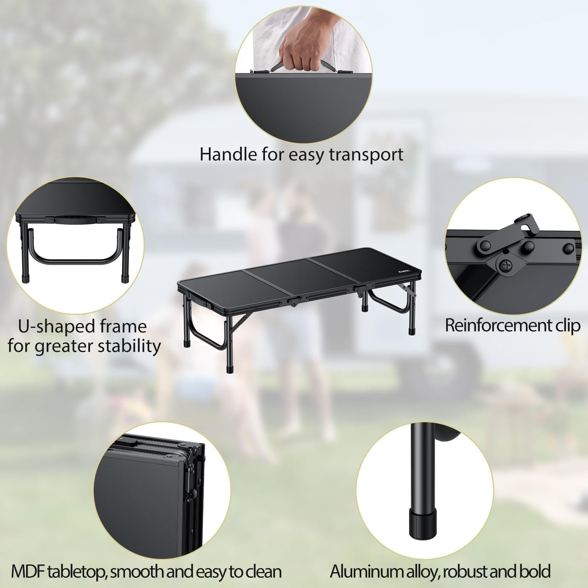 Black Folding Picnic Table M198062