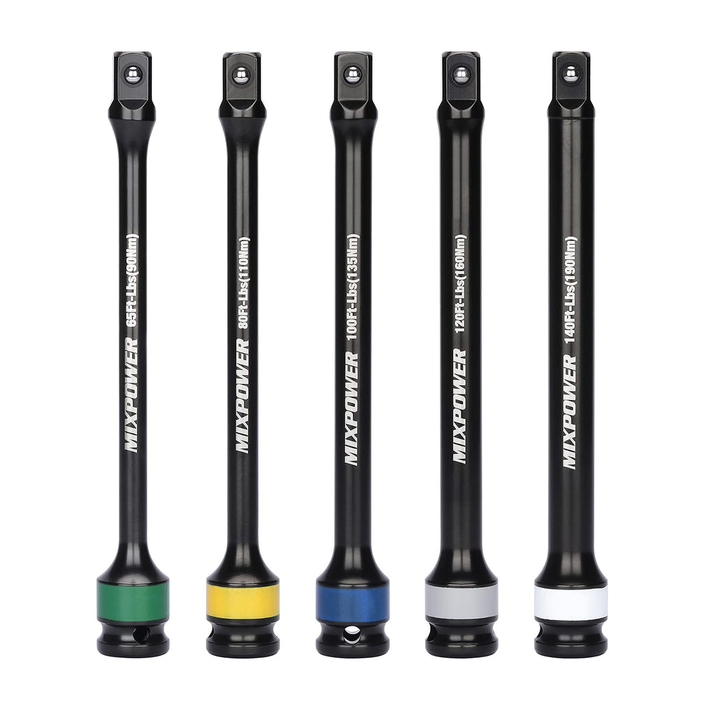 5 Piece 1/2" Drive Torque Limiting Socket Extension Bars R9953