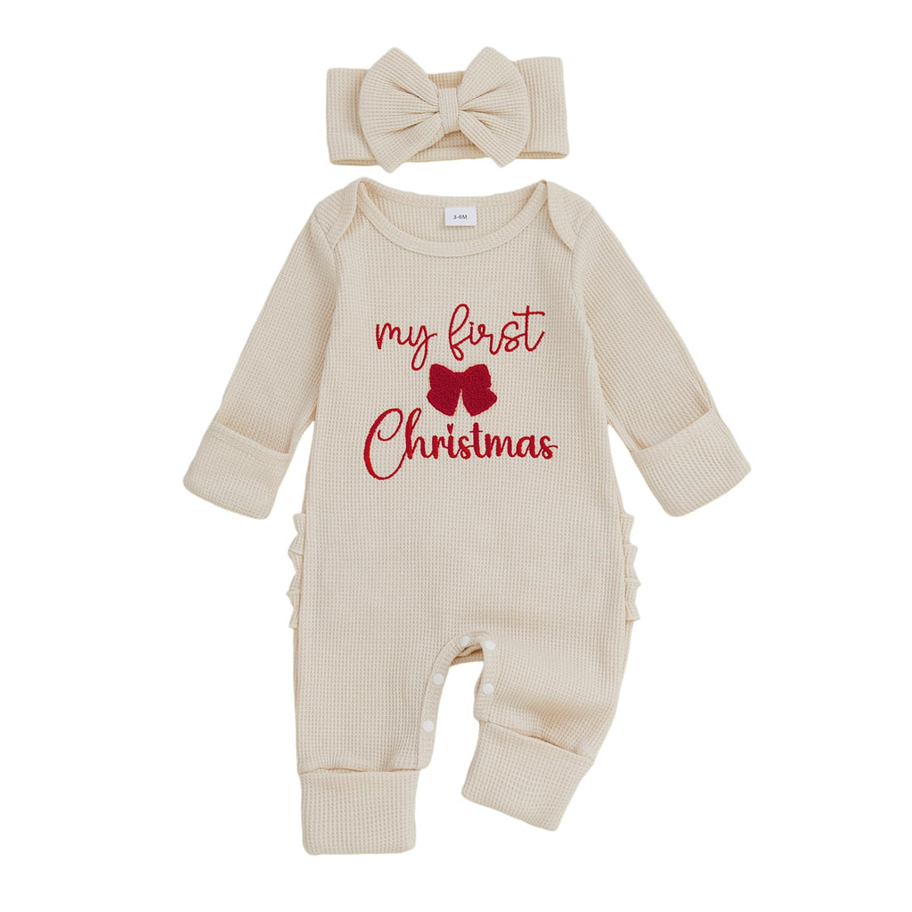 Baby Girl Long Sleeve Jumpsuit with Headband N175