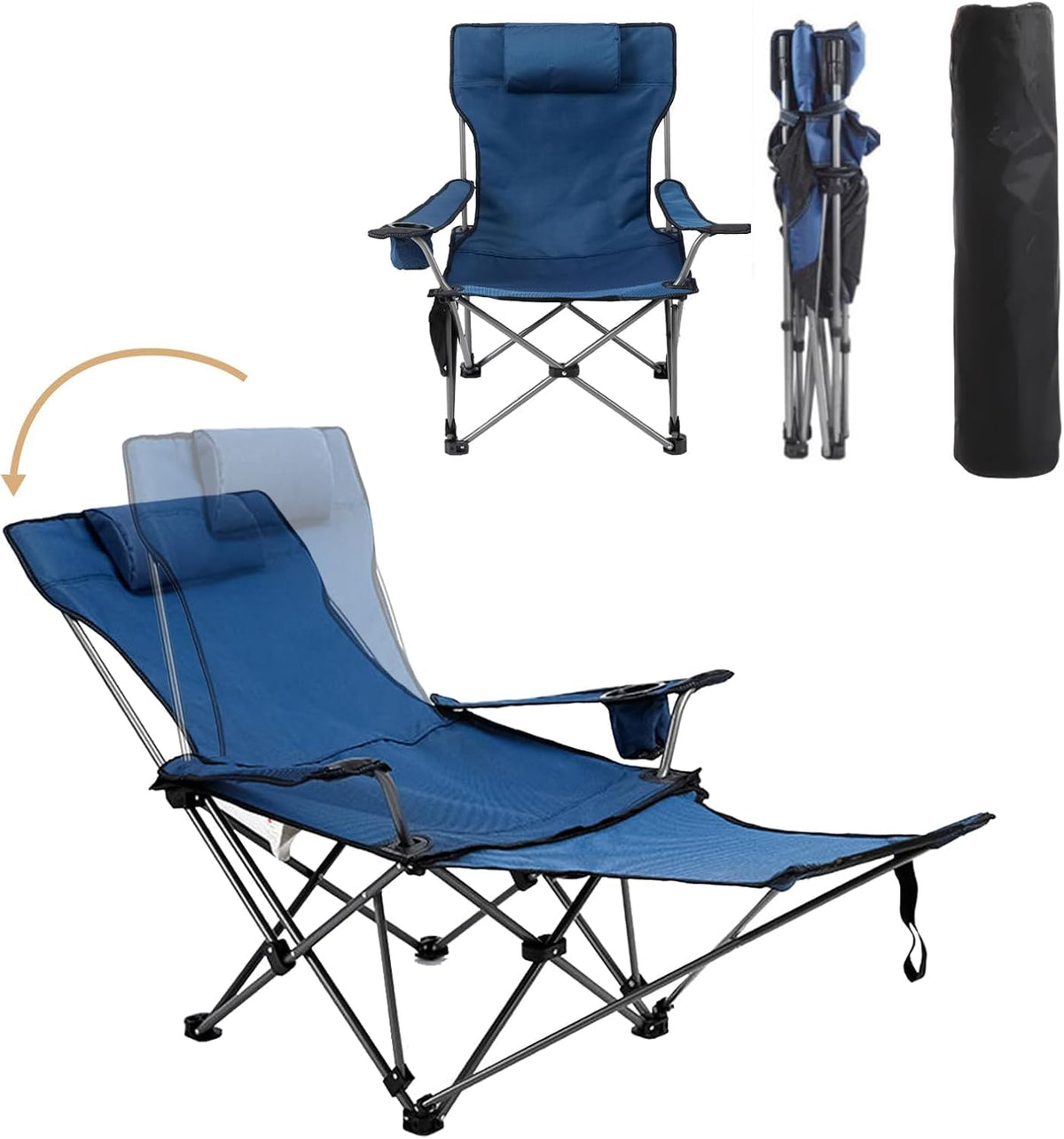 Zero Gravity Reclining Folding Chair with Footrest Cup Holder W266