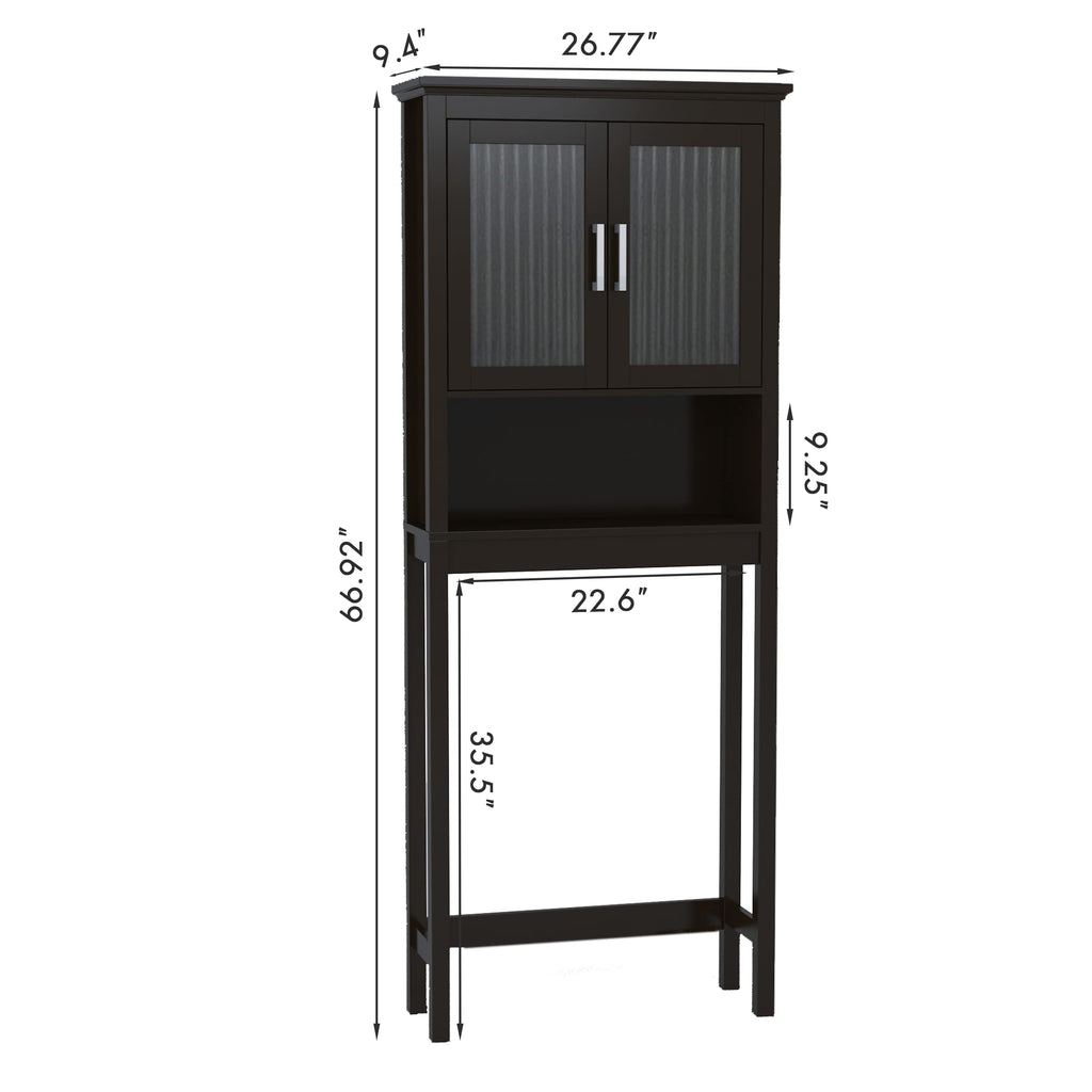 Over the Toilet Storage Cabinet with Glass Doors D6922