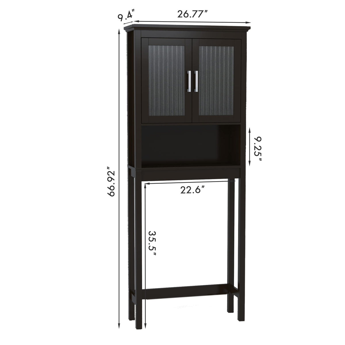Over the Toilet Storage Cabinet with Glass Doors D6922