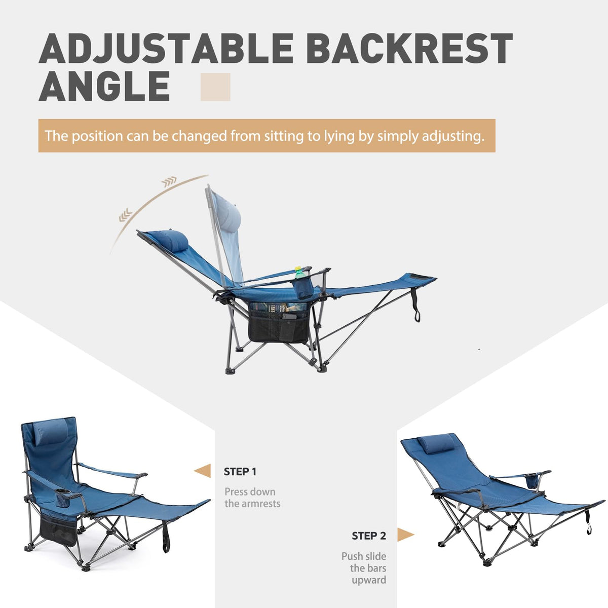 Zero Gravity Reclining Folding Chair with Footrest Cup Holder W266