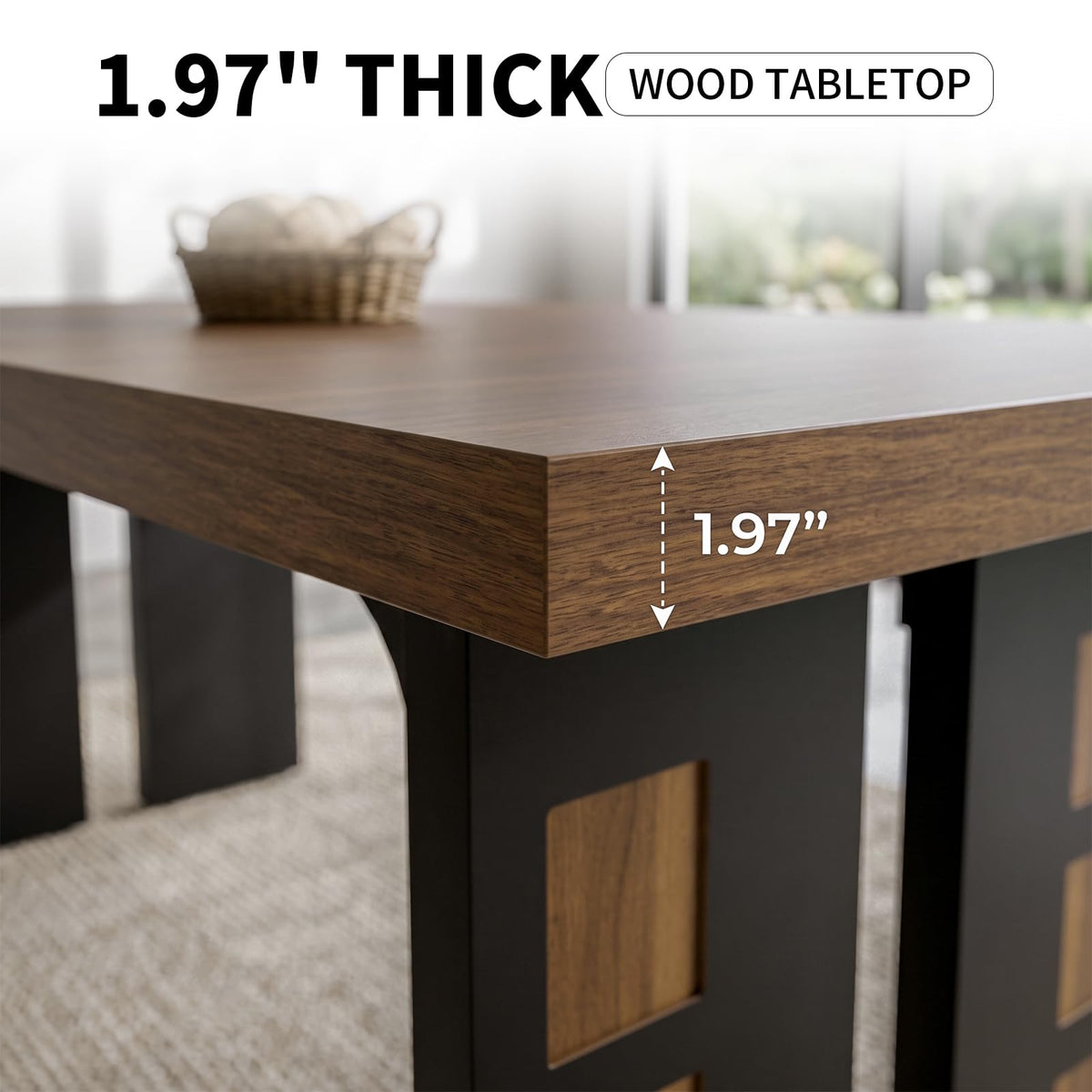 70.9" Wood Dining Table Set with 2 Benches K833