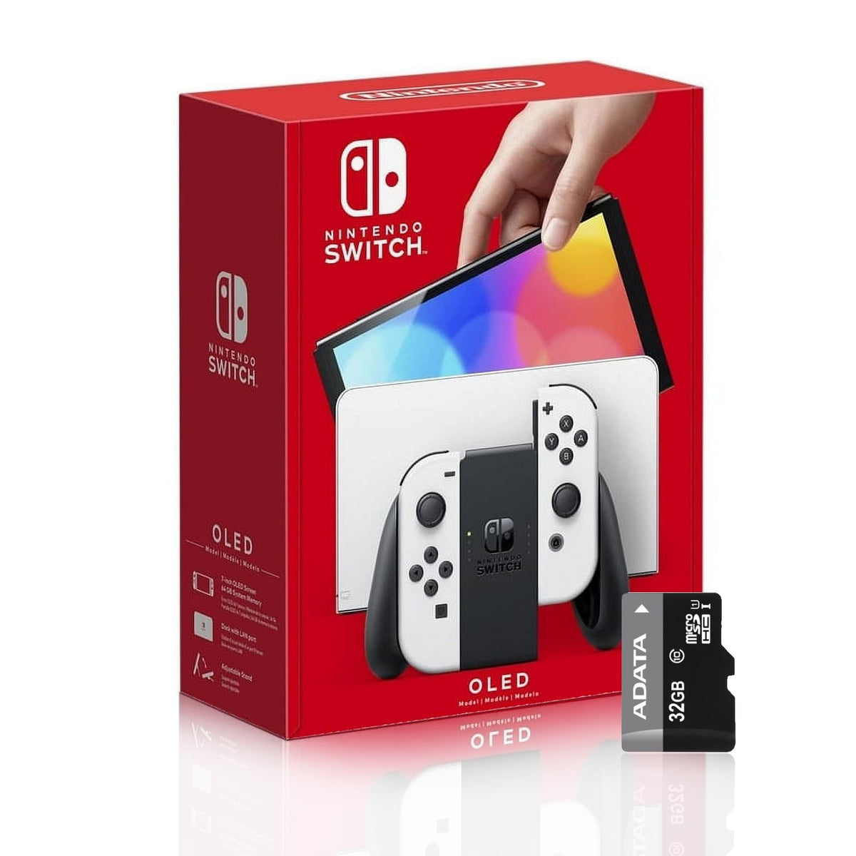 Nintendo Switch OLED Model with White Joy-Con and 32GB Micro SD Card C341440