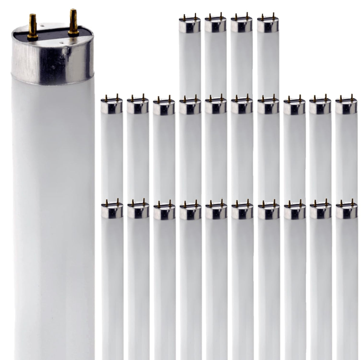 24 Inch T8 Fluorescent Tube Light Bulb 17W 2700K Warm White G13 Bi-Pin Base Pack of 25 C880