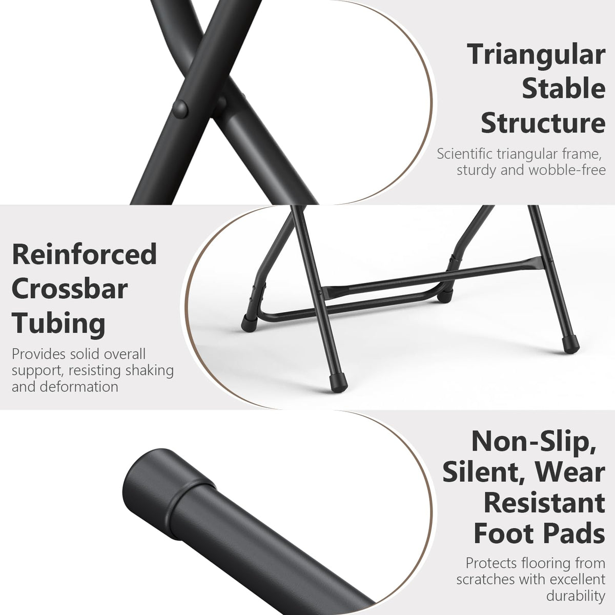 10 Pack Lightweight Stackable Plastic Folding Chairs with Steel Frame Z2945