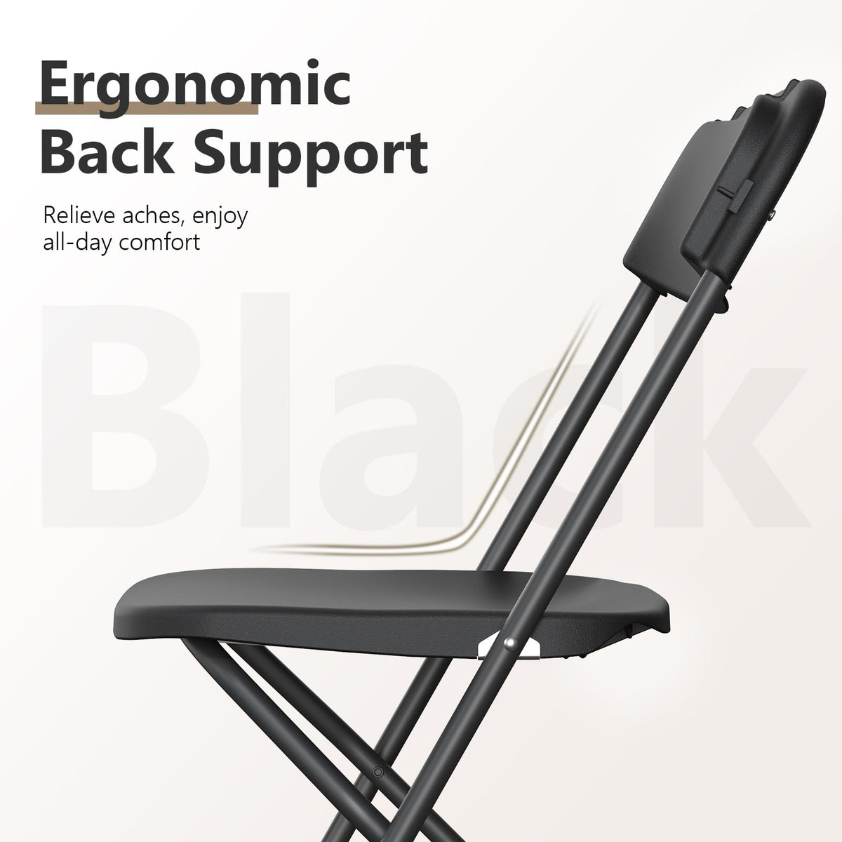 10 Pack Lightweight Stackable Plastic Folding Chairs with Steel Frame Z2945