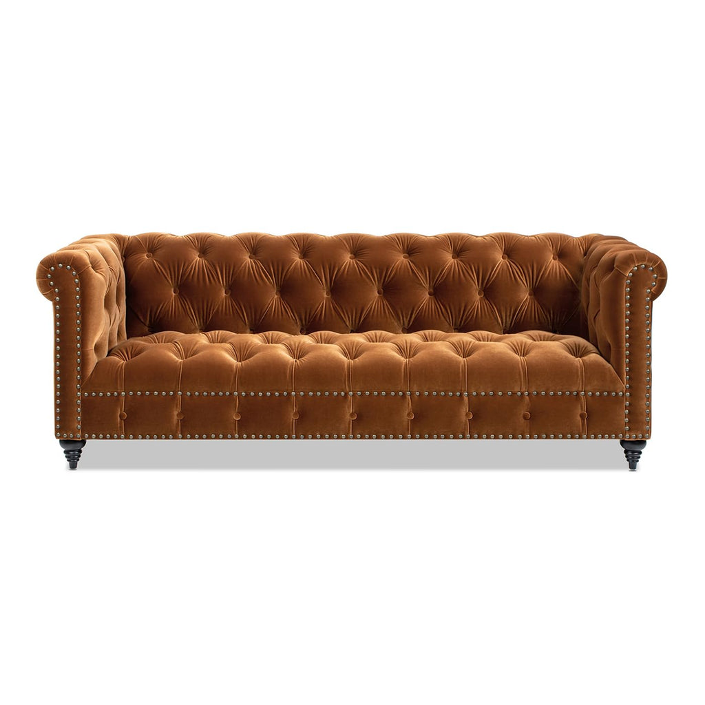 88" Burnt Orange Performance Velvet Sofa J938181