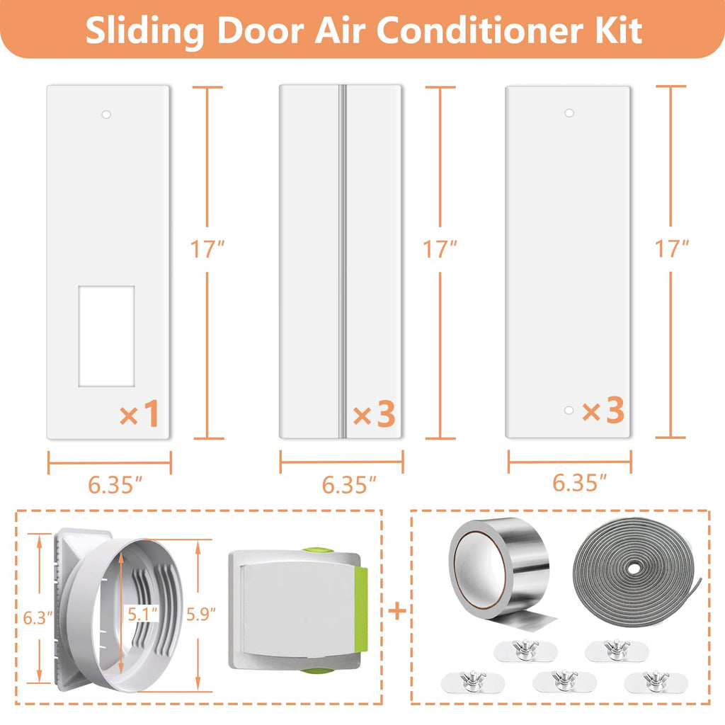 105" Sliding Door AC Vent Kit with Screen Net X58338