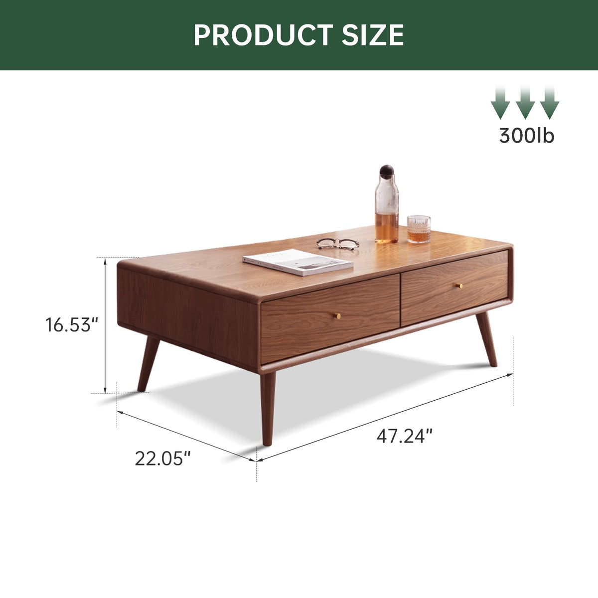 Oak Wood Coffee Table with Storage R149138