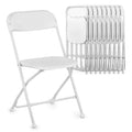 White Set of 10 Stackable Plastic Folding Chairs A73346