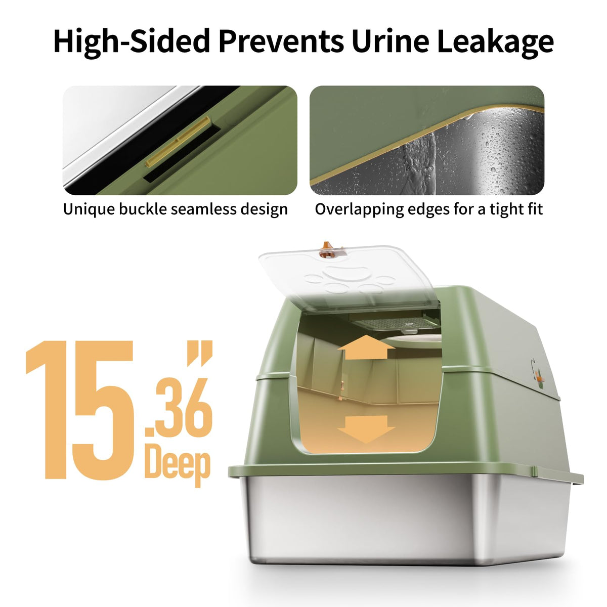 XL Enclosed Stainless Steel Cat Litter Box K5523