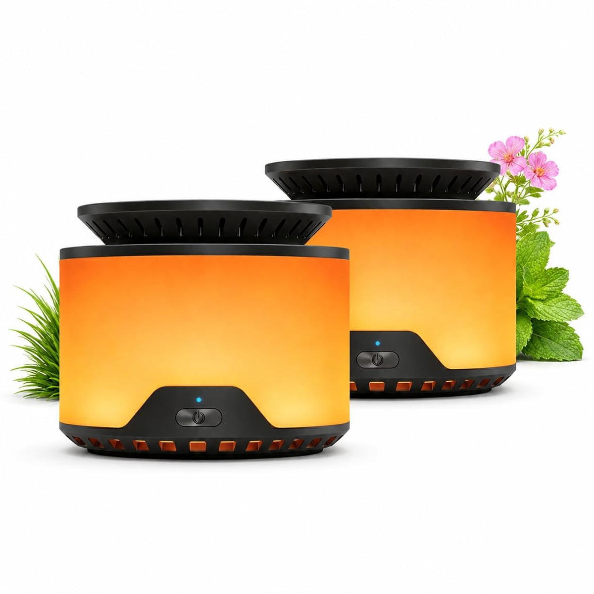 Rechargeable Mosquito Repeller 2 Pack with Citronella Geraniol Peppermint Refills J1016
