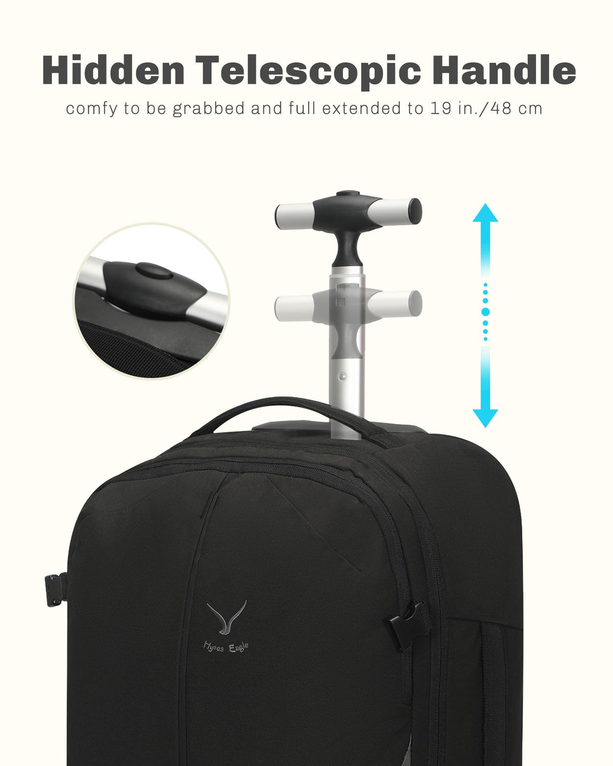 Rolling Backpack with Wheels 43L with Packing Cubes Set K494383