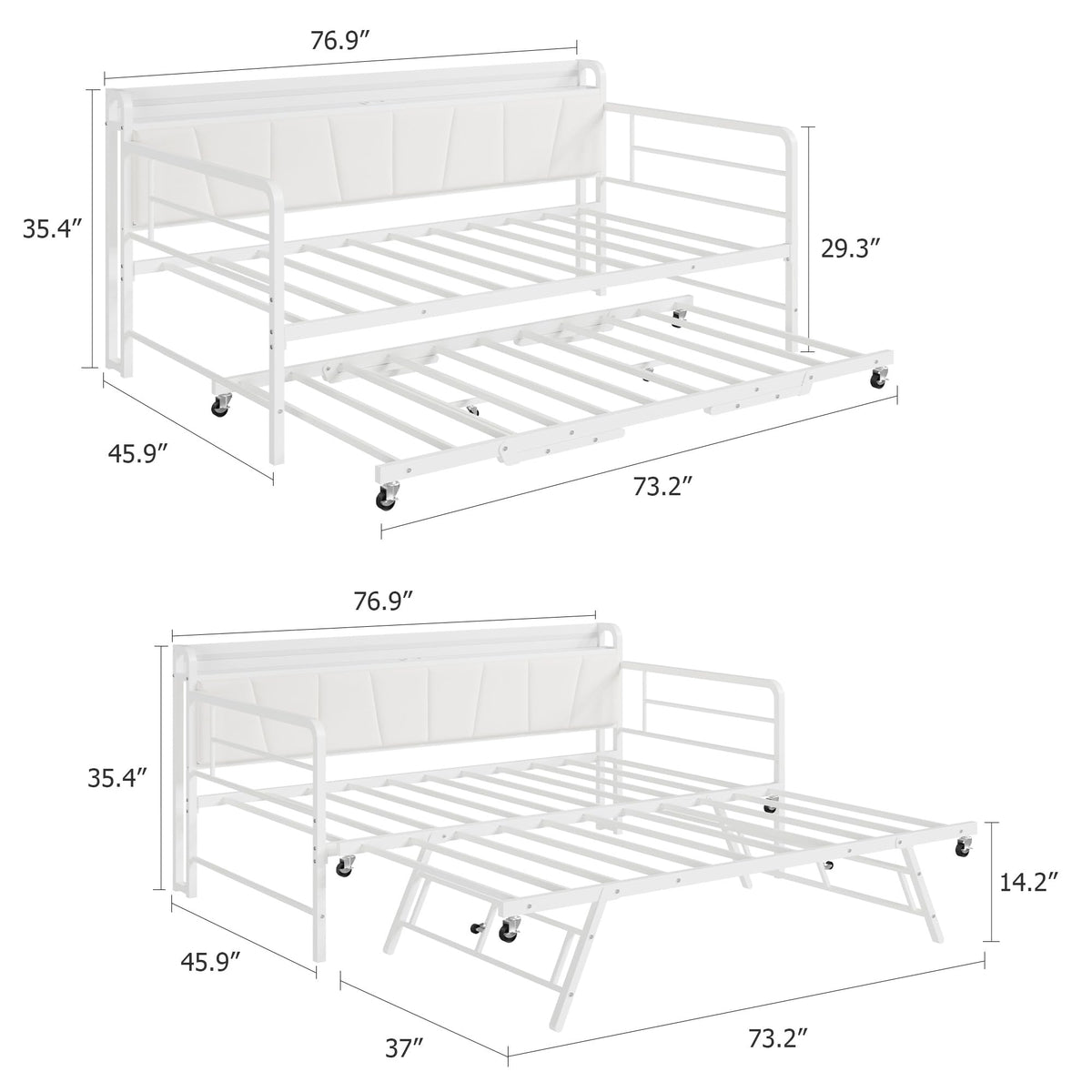 Twin Size Daybed with Trundle Bed P384