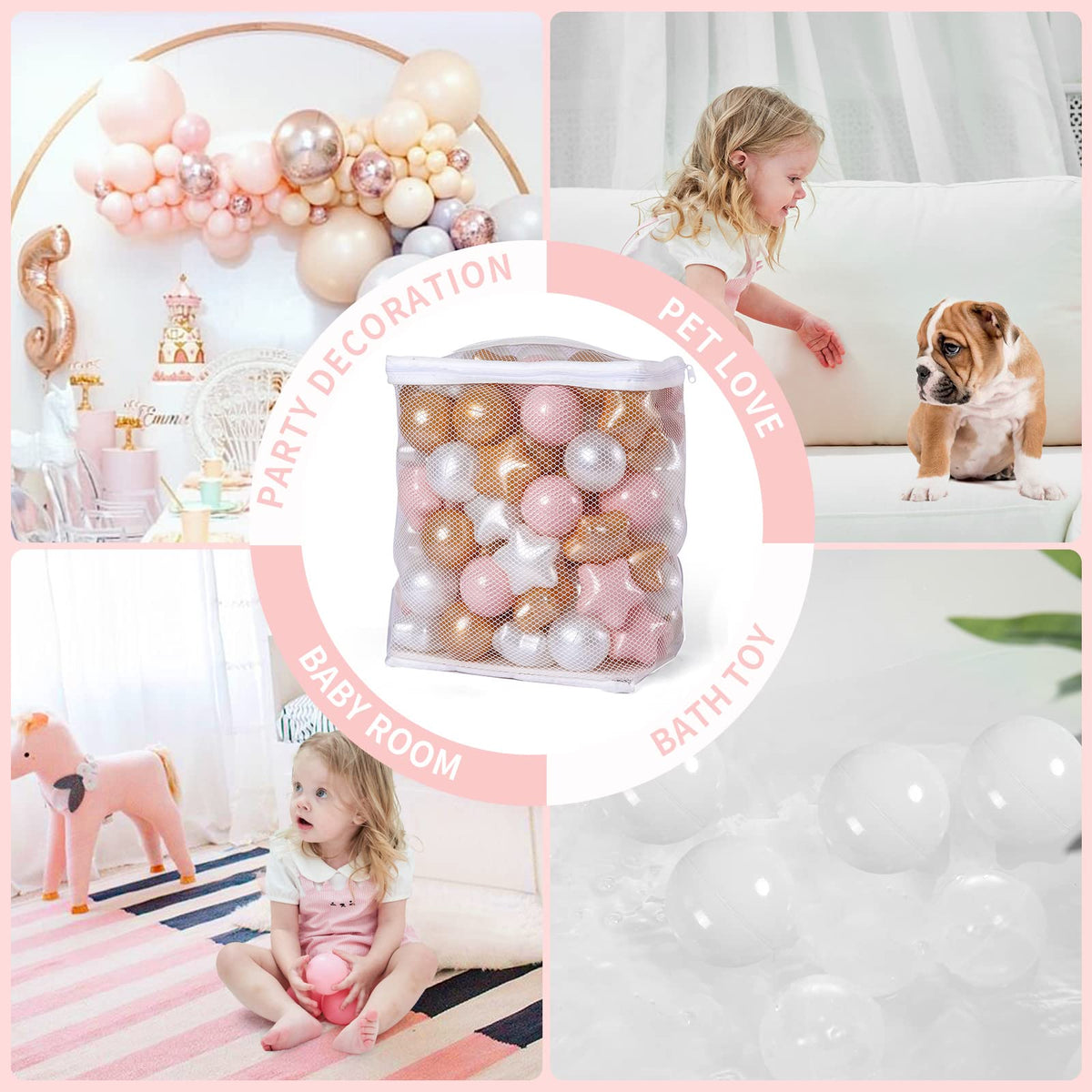 50 100 200 Count Star Ball Pit Balls Non-Toxic Plastic T279442