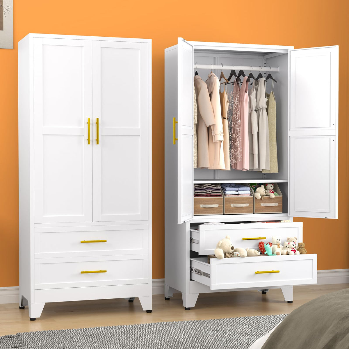 Metal Armoire Wardrobe Closet M304818