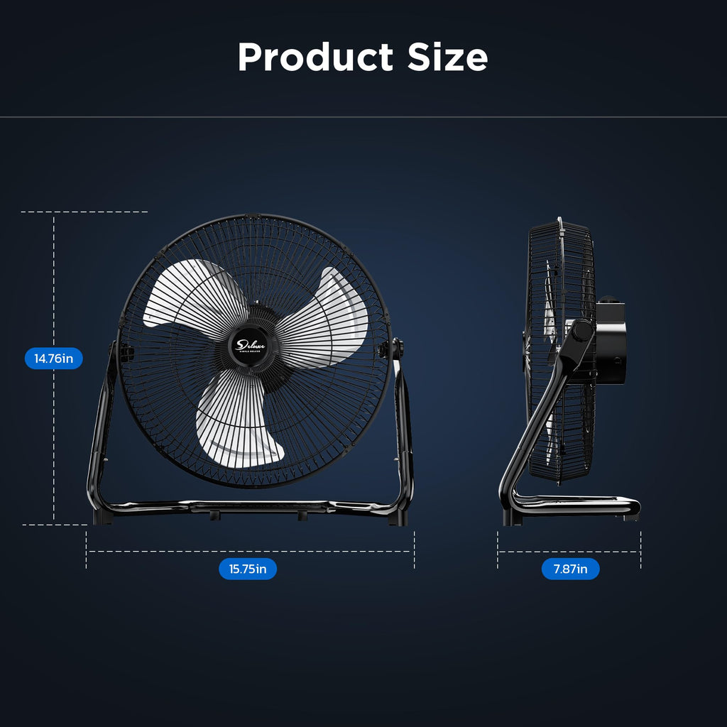 12 Inch 3-Speed Oscillating Metal Floor Fan S9018