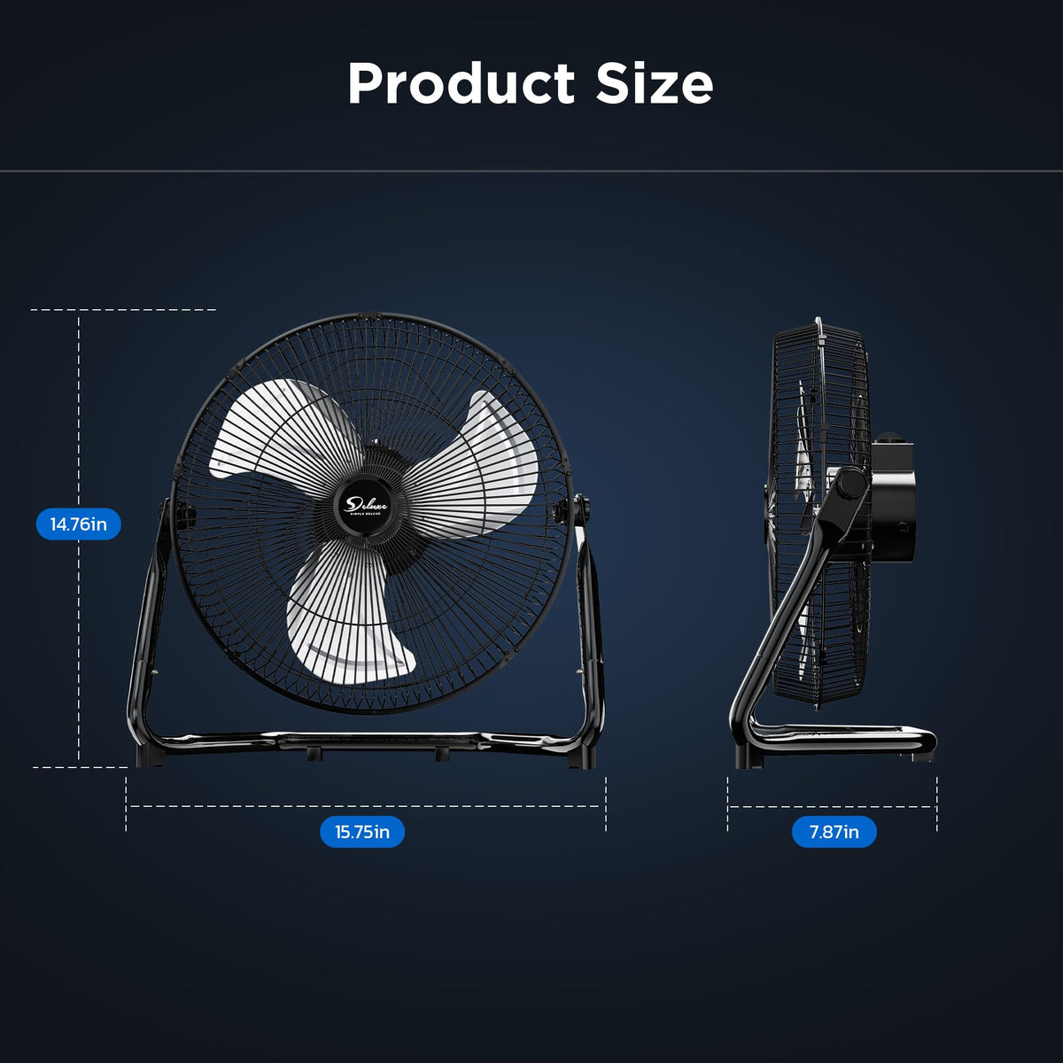 12 Inch 3-Speed Oscillating Metal Floor Fan S9018