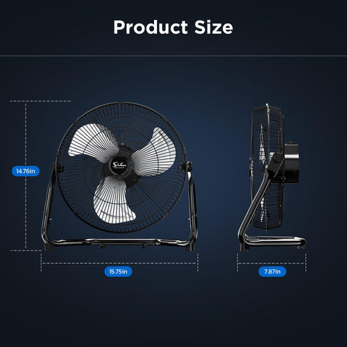 12 Inch 3-Speed Oscillating Metal Floor Fan S9018