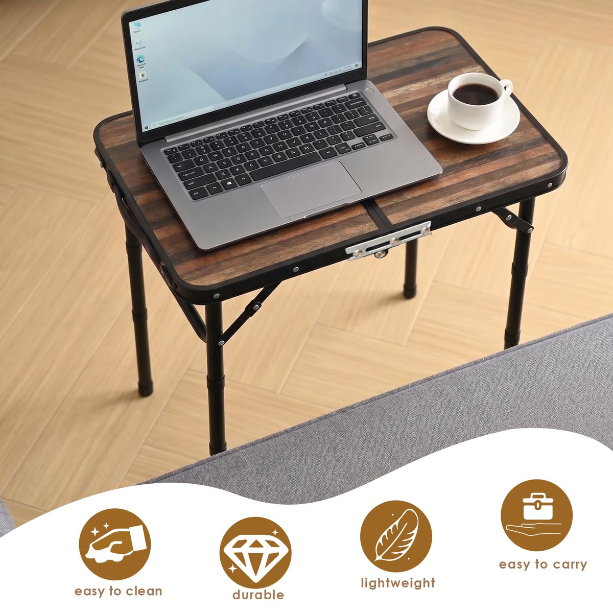 Folding Adjustable Height TV Tray Table R373568