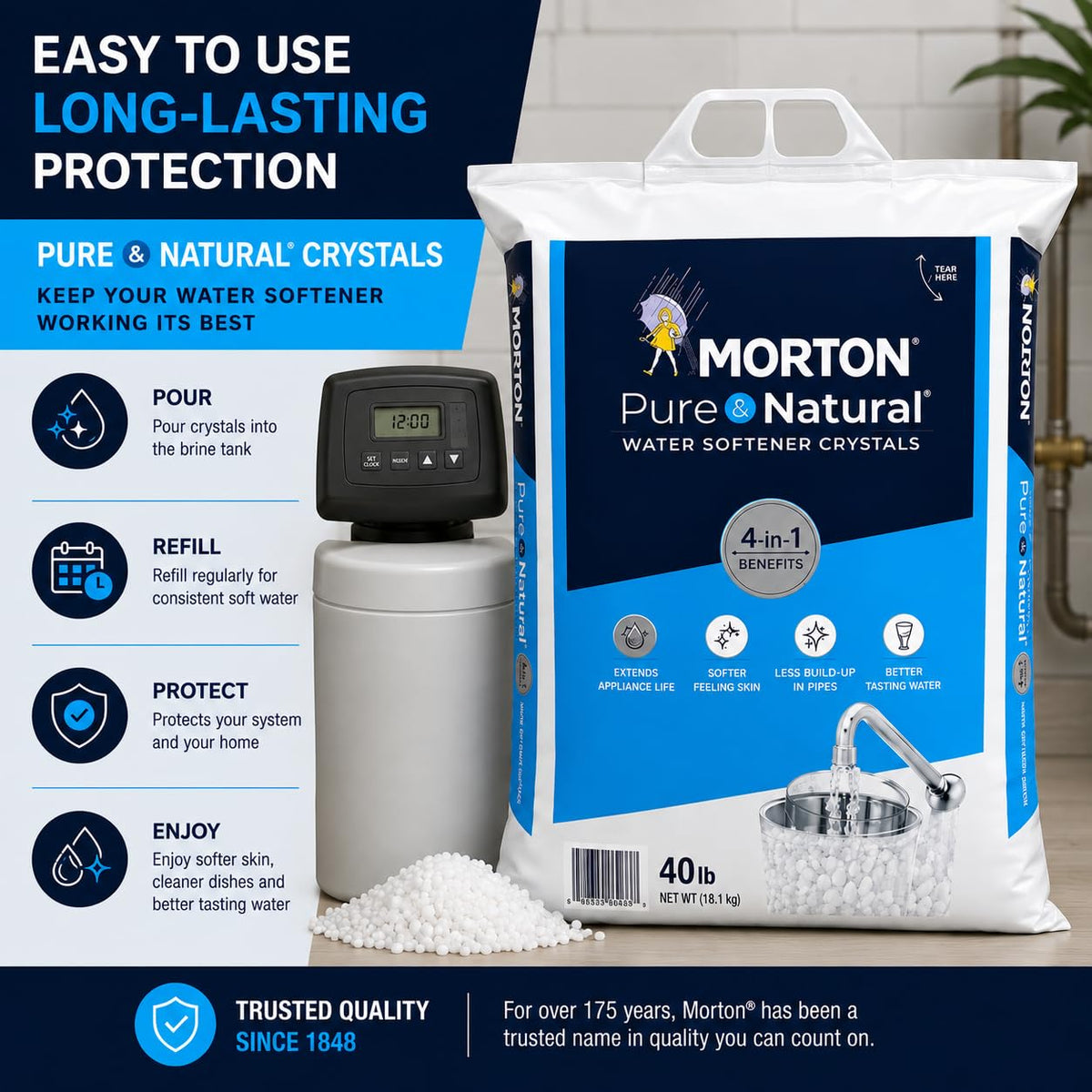 Pure and Natural Water Softener Crystals 40lbs B124957