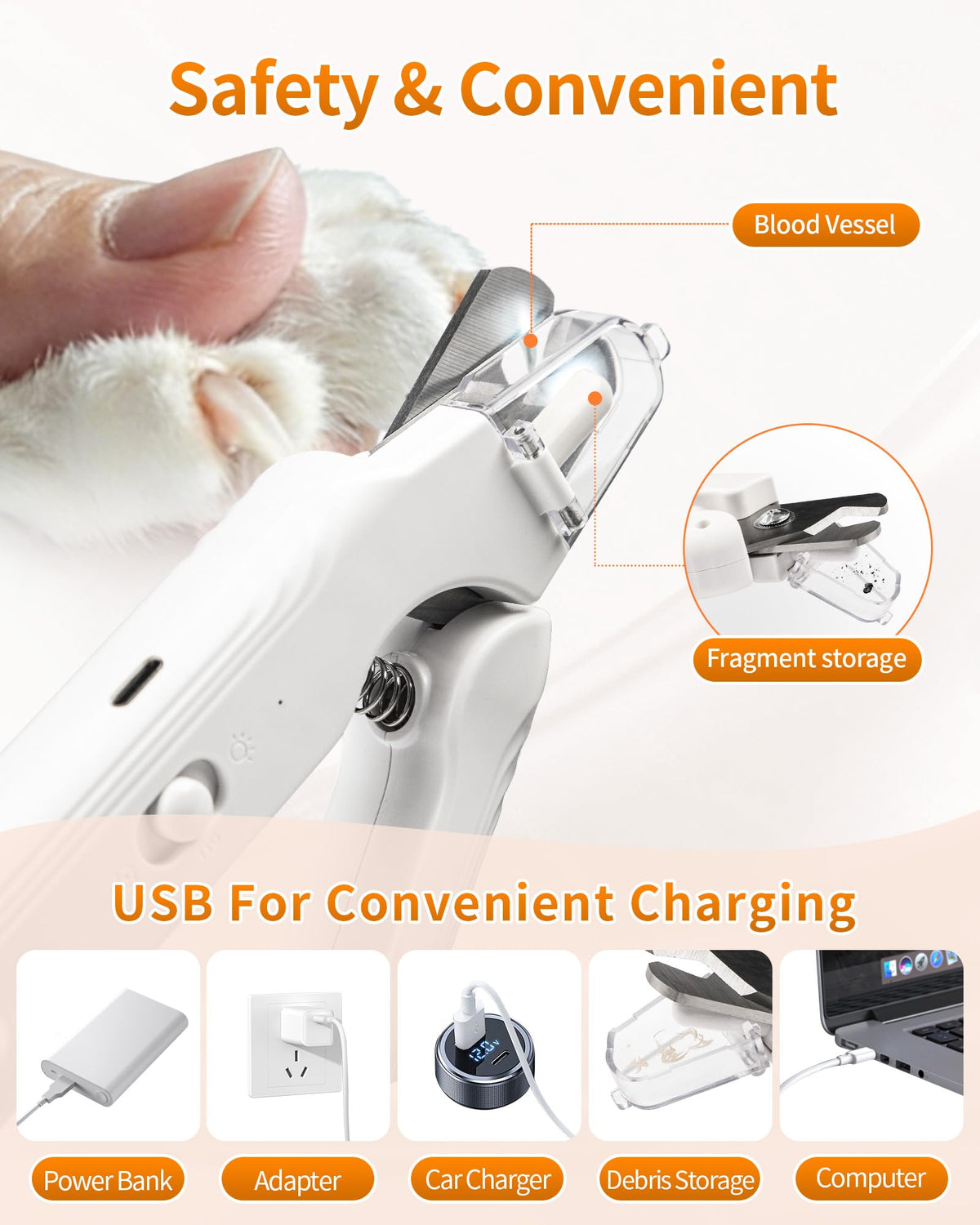 2-in-1 Dog & Cat Nail Clippers & Grinder with LED Light A47392