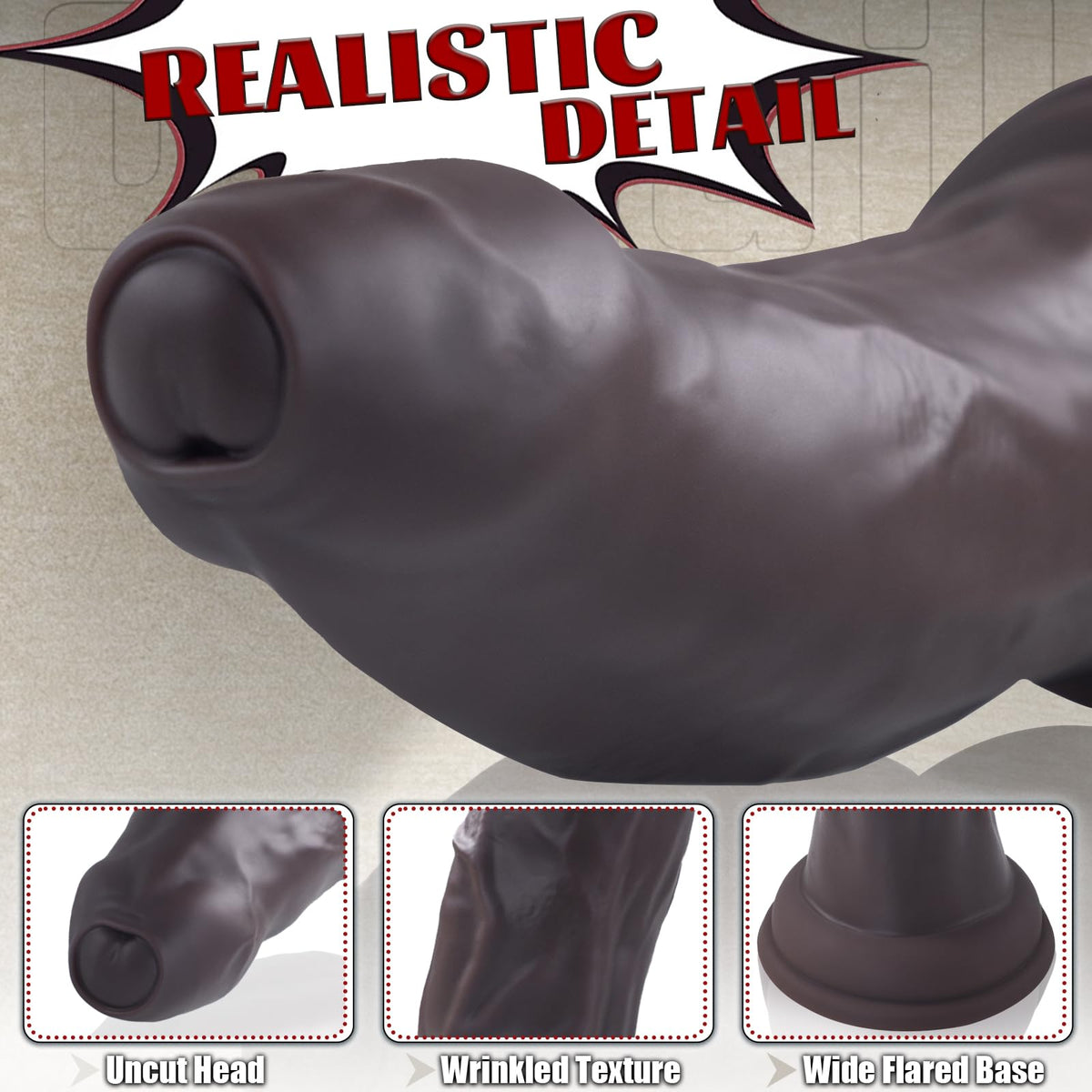 13 Inch Dual Density Silicone Dildo with Suction Cup F29394
