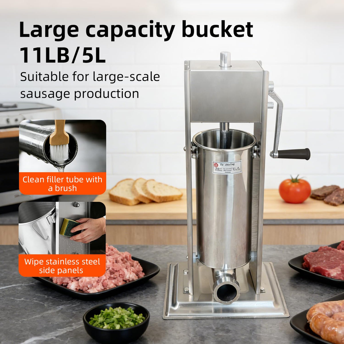 11LBS/5L Vertical Sausage Stuffer F604