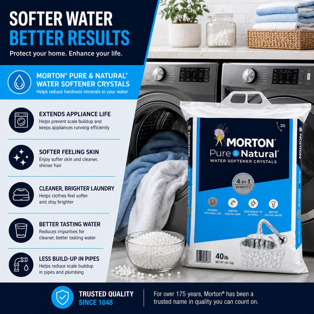Pure and Natural Water Softener Crystals 40lbs B124957